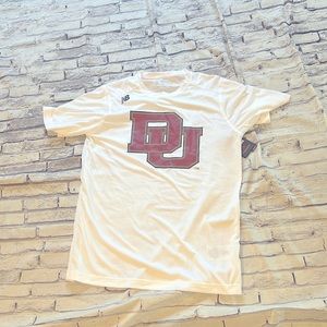 NWT. New balance, white T-shirt for Denver University.